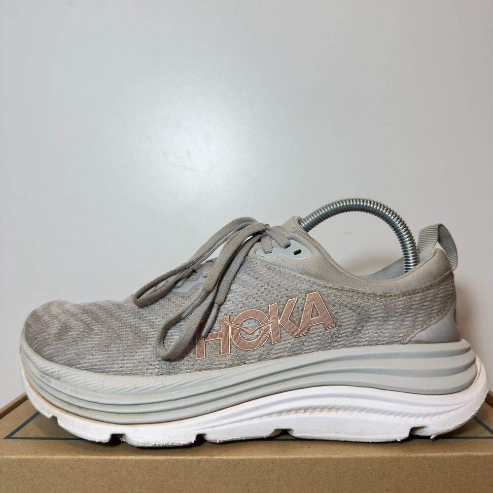 HOKA One One Gaviota 5 Womens Size 9 Gray Running Shoes Cushioned Trainers